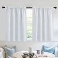 Short Curtains for Small Window Kitchen Bathroom Cafe RV Camper (Greyish White / 52"W x 36"L (Pack of 2))