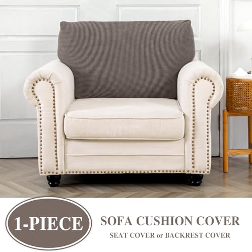 Couch Cushion Cover Seat Cushion Cover Stretch Armchair Cover Separate Sectional Sofa Slipcovers Furniture Protector (Taupe / 1PC Seat Cover or Backrest)