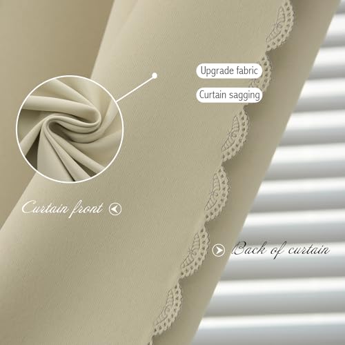 Self Adhesive Portable Blackout Curtains for Bedroom Easy to Install Window Thermal Lnsulated Kitchen Room Darkening Small Window Curtains (47"W x 71"L (Pack of 1) / Beige)