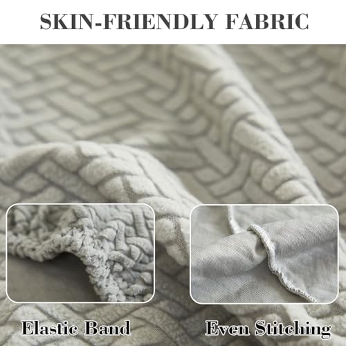 Sofa Covers Couch Covers for Sofa Pet Friendly Couch Cushion Covers Universal Sofa Covers Washable Stretch Slipcovers for Sectional Sofa (Texture Light Gray / Extra Large Single Seat Cover)