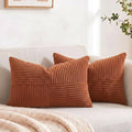 2 Packs Rust Long Lumbar Decorative Throw Pillow Covers 12x24 Inch for Couch Bed Sofa (Rust / 24" x 12" (Pack of 2))