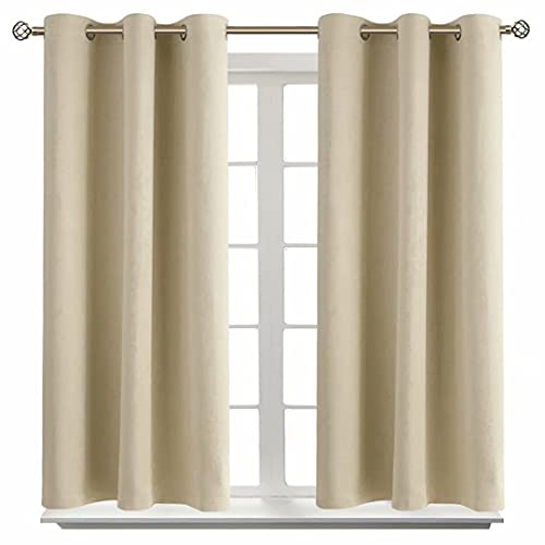 Short Curtains for Small Window 54 Inch Long (Beige / 38"W x 54"L (Pack of 2))