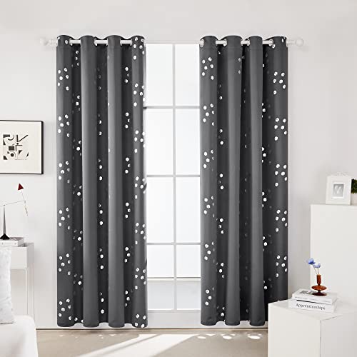 Blackout Curtains (Dark Grey/Cubic / 52"W x 95"L (Pack of 2))