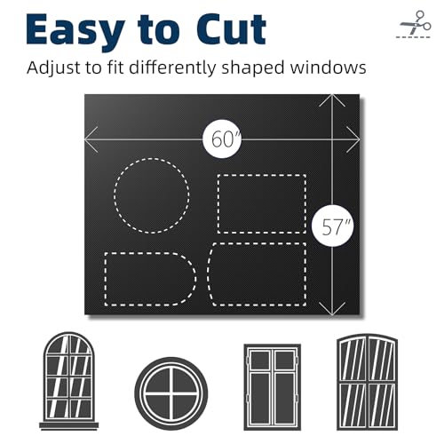 Portable Blackout Curtains 60"×60" (Black / 60"W x 60"L (Pack of 1))