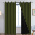 Olive Green 100% Blackout Curtains 84 Inches Long 52" Wide 2 Panels (52"W x 84"L (Pack of 2) / Olive Green)