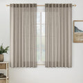 Burlywood Birch Linen Curtains 52x54 Inch Long 2 Panels for Bedroom (Burlywood Birch / 52"W x 54"L (Pack of 2))