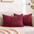 2 Packs Burgundy Long Lumbar Decorative Throw Pillow Covers 12x24 Inch for Couch Bed Sofa (Burgundy / 24" x 12" (Pack of 2))