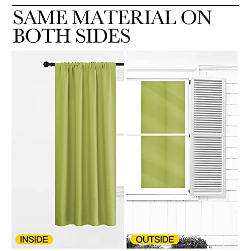 2 Panels Blackout Curtains (Fresh Green / 70"W x 95"L (Pack of 2))