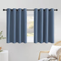 Stone Blue Short Curtains 36 inches Long for Kitchen (Stone Blue / 52"W x 36"L (Pack of 2))