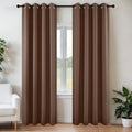 Blackout Curtains 95 Inch Length 2 Panels Set (Brown / 52"W x 95"L (Pack of 2))