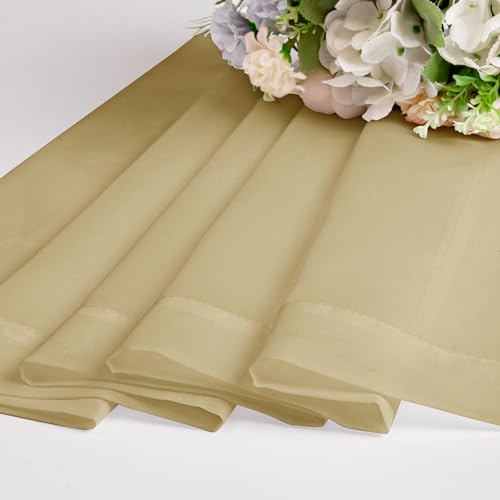 Gold Sheer Curtains 84 Inch Length 2 Panels Set (Gold / 42"W x 84"L (Pack of 2))