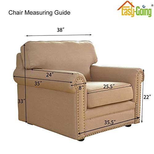 Stretch Chair Slipcover with Arm Washable Taupe (Small Chair / Taupe)