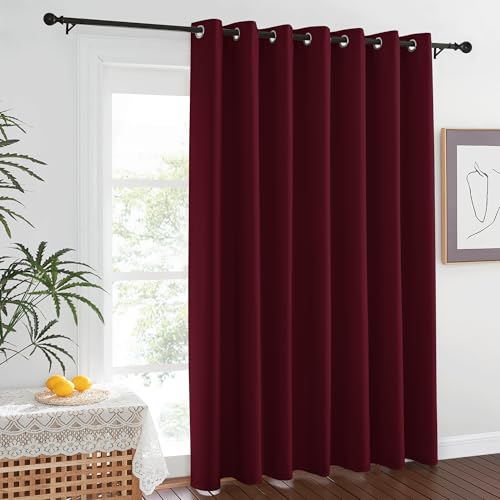 Blackout Room Divider Curtains 84 inch Length (Wine Red / 100"W x 84"L (Pack of 1))
