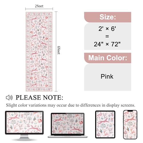 2x6 Runner Rug (Pink (Animal) / 2' x 6' (Rectangular))