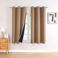 100% Blackout Curtains for Bedroom 45 Inches Long 2 Panels Set (42"W x 45"L (Pack of 2) / Cappuccino)