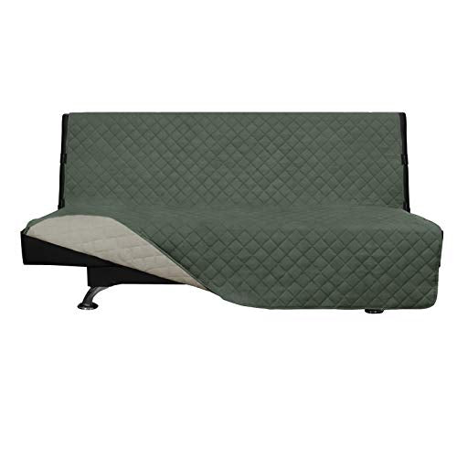 Reversible Couch Cover (Greyish Green/Beige / Large Futon)
