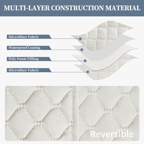 Double Protection 100% Waterproof Sofa Covers for Living Room (Ivory/Ivory / Sofa X Large)