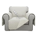 Double Protection 100% Waterproof Chair Sofa Covers for Living Room (Ivory/Ivory / Chair Small)