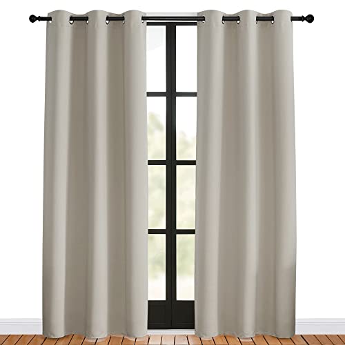 Blackout Curtains for Bedroom (Natural / 42"W x 80"L (Pack of 2))