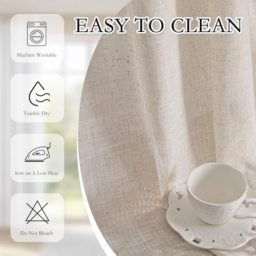 Natural Linen Sliding Glass Door Curtains (100"W x 108"L (Pack of 1) / Natural Linen)