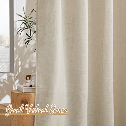 Light Filtering Linen Curtains 84 inch Long 2 Panels Set (52"W x 84"L (Pack of 2) / Linen Taupe)