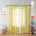 Yellow Sheer Curtains 72 Inches Long 2 Panels (Yellow / 40"W x 72"L (Pack of 2))