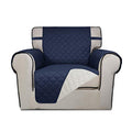 Reversible Chair Sofa Cover Dog Couch Covers for Sofa (Small / Navy/Ivory)