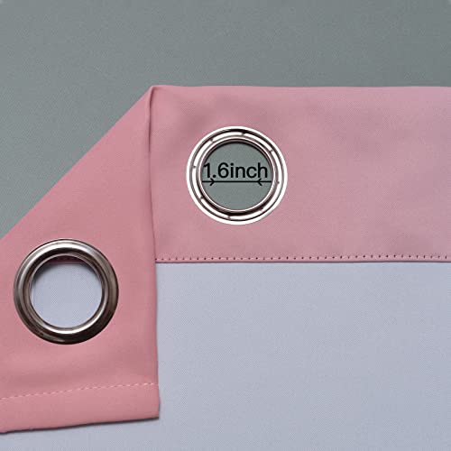 Ombre Pink and Grey Curtains for Bedroom (52"W x 84"L (Pack of 2) / Pink and Grey)