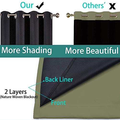 Sage 100% Blackout Patio Door Curtain Panels W100 x L84 (100"W x 84"L (Pack of 1) / Sage Green)