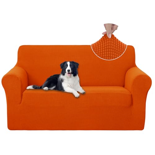 Loveseat Cover Stretch Couch Cover Sofa Slipcover (Orange / Loveseat)