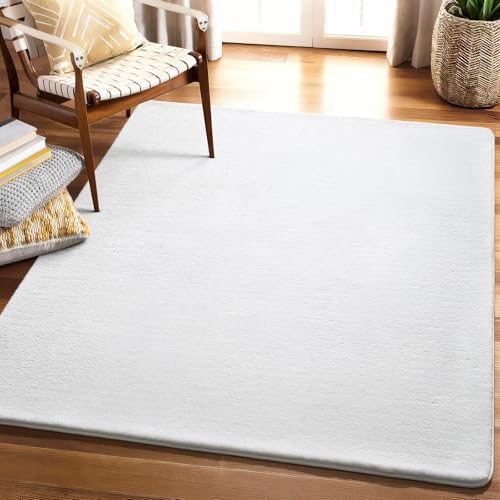 4x4 Square Area Rugs for Bedroom Living Room (4' x 4' (Square) / White)