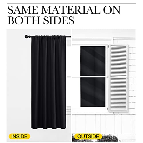 Black Out Curtain Panels for Kitchen (Black / 34"W x 54"L (Pack of 2))