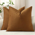 Throw Pillow Covers 16x16 Golden Brown (Golden Brown / 16" x 16" (Pack of 2))