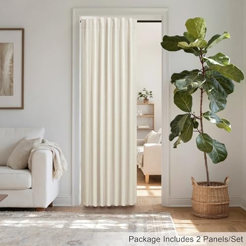 Closet Curtains for Open Closet Doors Sliding Panels Burg 78 Inch Length Blackout Curtain for Living Room Window Viral Moody Light Blocking Insulated Drapes for Summer Heat Back Tab 52x78 Beige (Linen / 52"W x 78"L (Pack of 2))