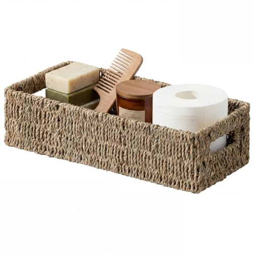 Wicker Seagrass Baskets (Natural (Seagrass) / 14¼" L x 6¾" W x 3¾" H)