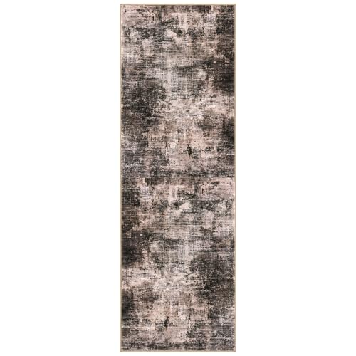 Abstract Runner Rug 2x6 Ft Washable Runners for Hallways (Brown/Rust / 2' x 6' (Rectangular))