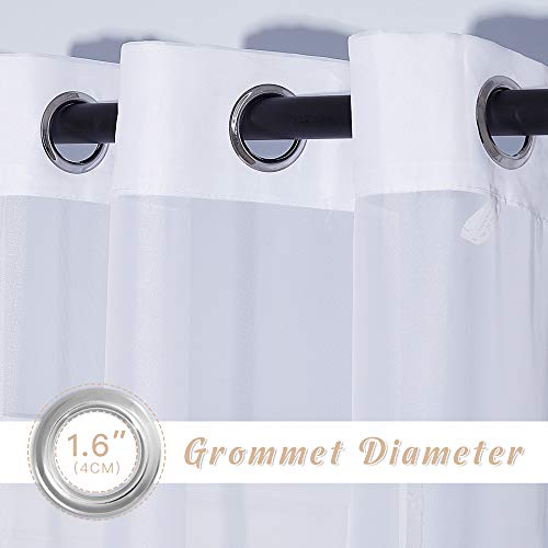 Sheer Curtains 63 inch Length (White / 37"W x 63"L (Pack of 2))