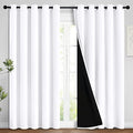 Full Blackout Curtains 84 Inches Long (62"W x 84"L (Pack of 2) / Pure White)