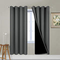 Dark Grey 100% Blackout Curtains 63 Inches Long 52" Wide 2 Panels (52"W x 63"L (Pack of 2) / Dark Grey)