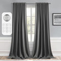 Grey Back Tab Blackout Curtains 52x96 Inch Long 2 Panels Set (Grey / 52"W x 96"L (Pack of 2))