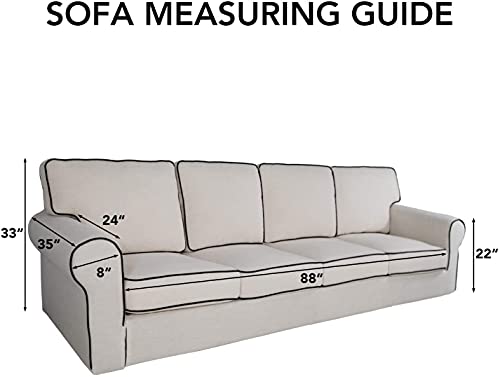 Reversible Quilted Couch Covers for Dogs Sofa Cover 4 Seater 88" (XX-Large / Light Gray/Ivory)
