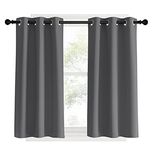Blackout Curtains & Drapes for Bedroom (Grey / 34"W x 40"L (Pack of 2))