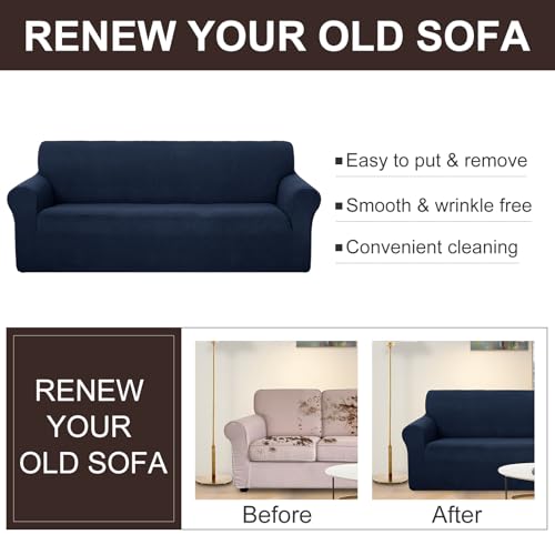 Loveseat Cover Stretch Couch Cover Sofa Slipcover (Navy / Loveseat)