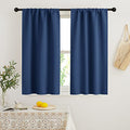 Blackout French Door Window Curtain Coverings (Navy Blue / 29"W x 45"L (Pack of 2))