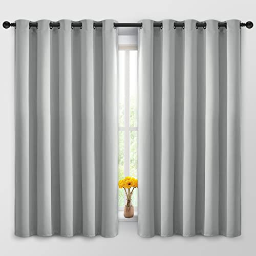 Room Darkening Curtains 62x63 inch Length Light Grey (Light Grey / 62"W x 63"L (Pack of 2))