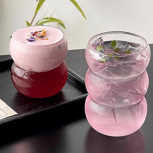 Ribbed Glassware Water Tumbler (Small Wave - Big Mouth)