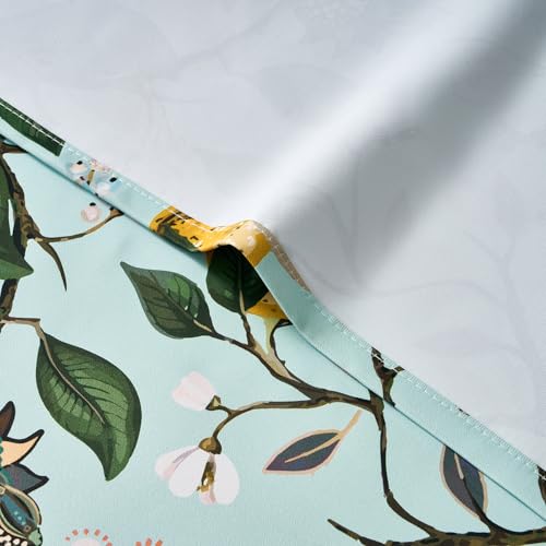 94 Inches Long Custom Floral Curtains Unique Cottagecore Whimsical Vintage Pretty Fun Flower Hummingbird Patterned Double Sided Grommet Print Drapes for Bedroom Living Room Dining Mint Green (Mint Green / 52"W x 94"L (Pack of 2))