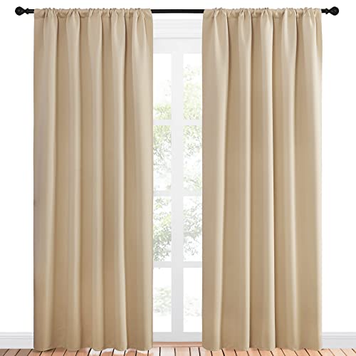 Room Darkening Curtains for Bedroom (Biscotti Beige / 52"W x 84"L (Pack of 2))