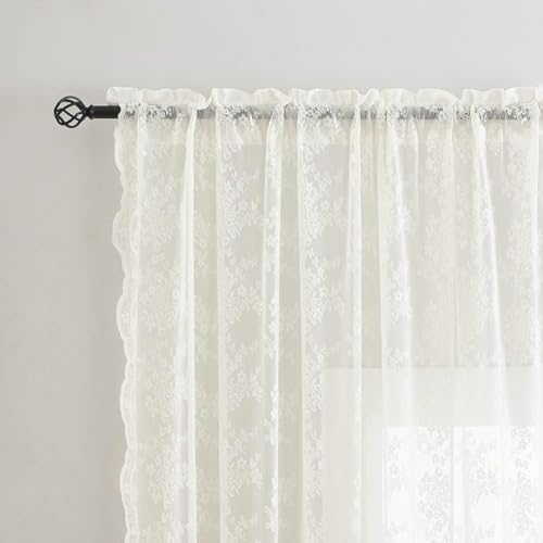 Vintage Lace Curtains (Ivory / 52"W x 102"L (Pack of 2))