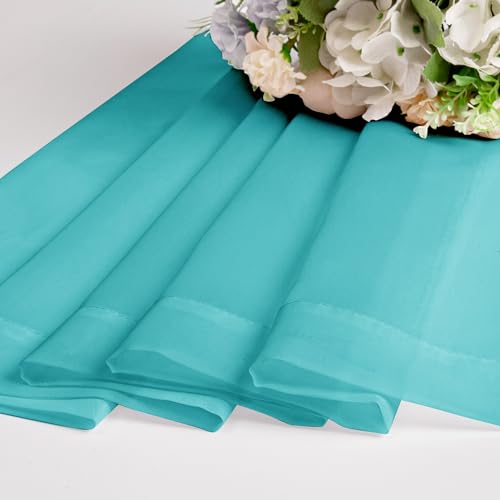 Sheer Curtains 63 Inch Length 2 Panels (Turquoise / 42"W x 63"L (Pack of 2))